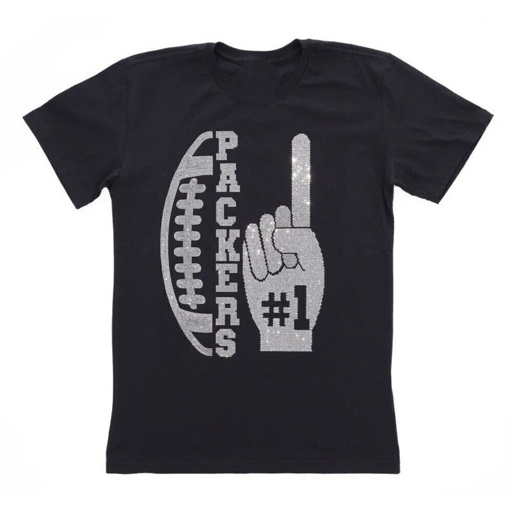 Packers Bling Green Bay Rhinestone Football Glam Fan T-Shirt